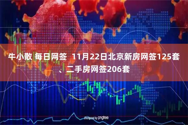 牛小散 每日网签  11月22日北京新房网签125套、二手房网签206套